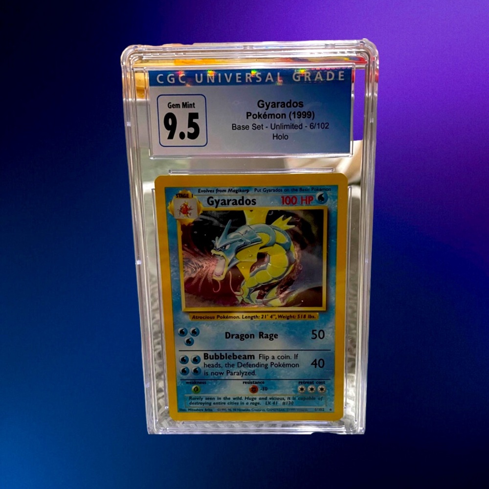 1999 Pokemon Base Set Unlimited GYARADOS Holo 6/102 CGC 9.5 Gem Mint TOP POP 19